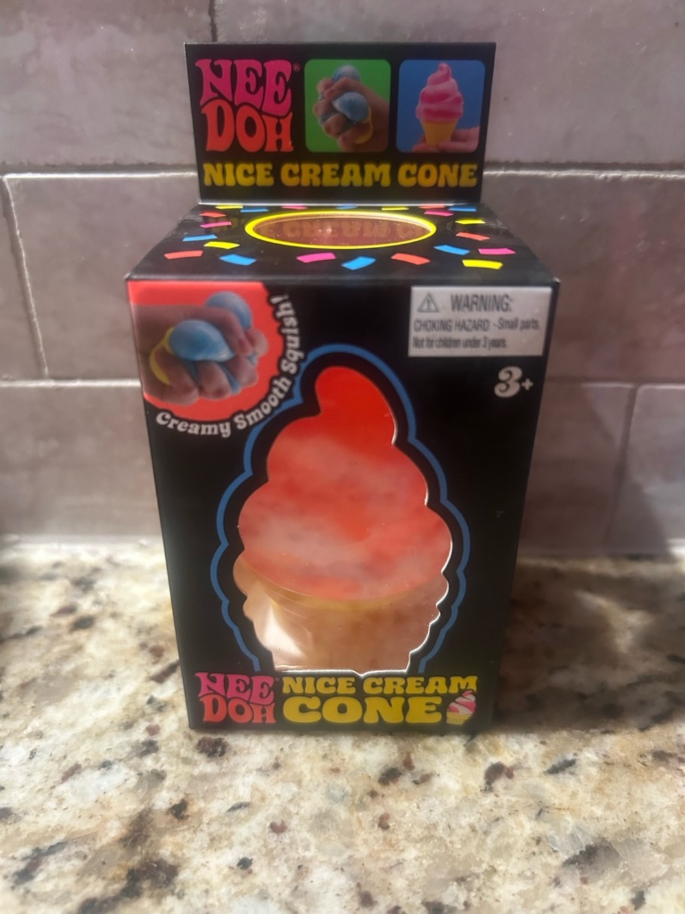 Nee Doh Nice Cream Cone Kids Toy - Orange & Cream